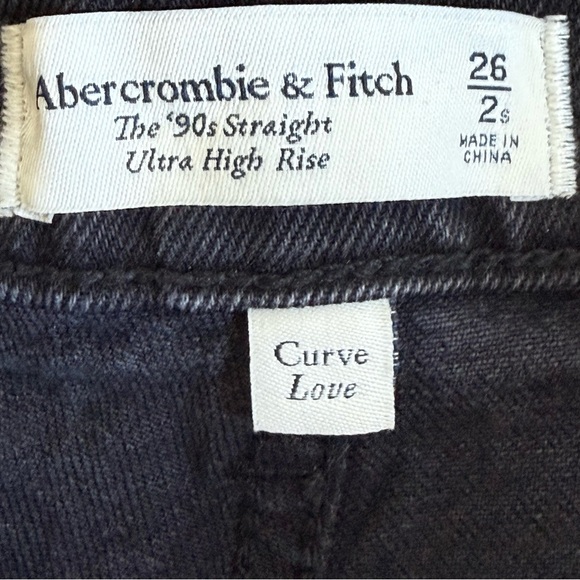 Abercrombie & Fitch Mixed Fabric 90s Straight Ultra High Rise Pants 26 Short - Picture 10 of 12